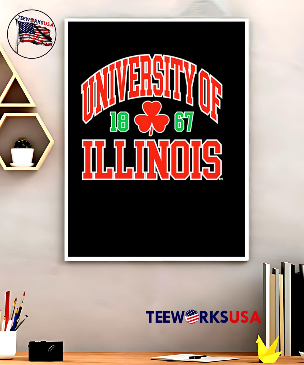 University Of 1867 Illinois red - Adult & Kids T-Shirts, Sweatshirts & Hoodies apparel design preview 5