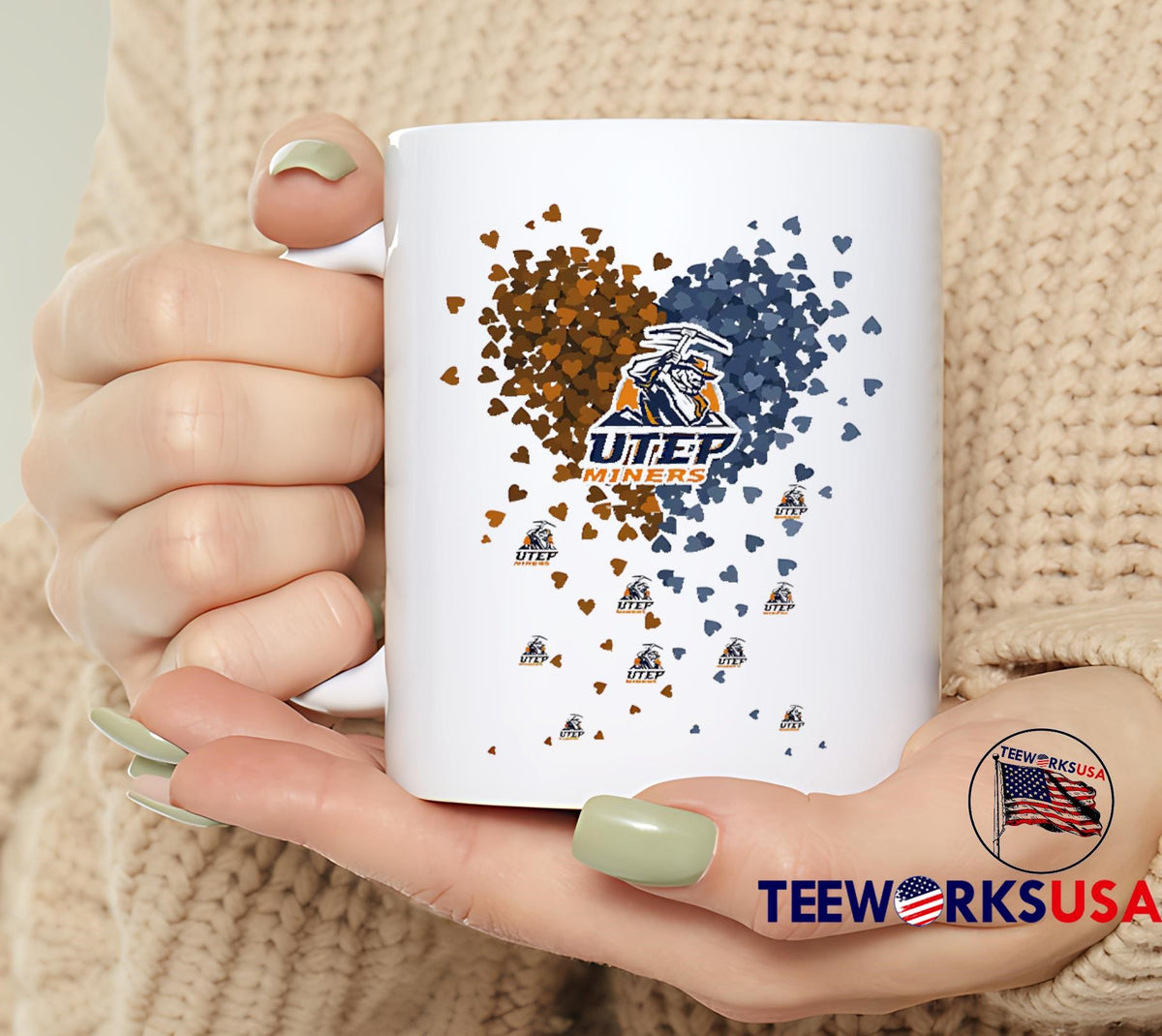Utep miners heart explosion - Adult & Kids T-Shirts, Sweatshirts & Hoodies apparel design preview 6