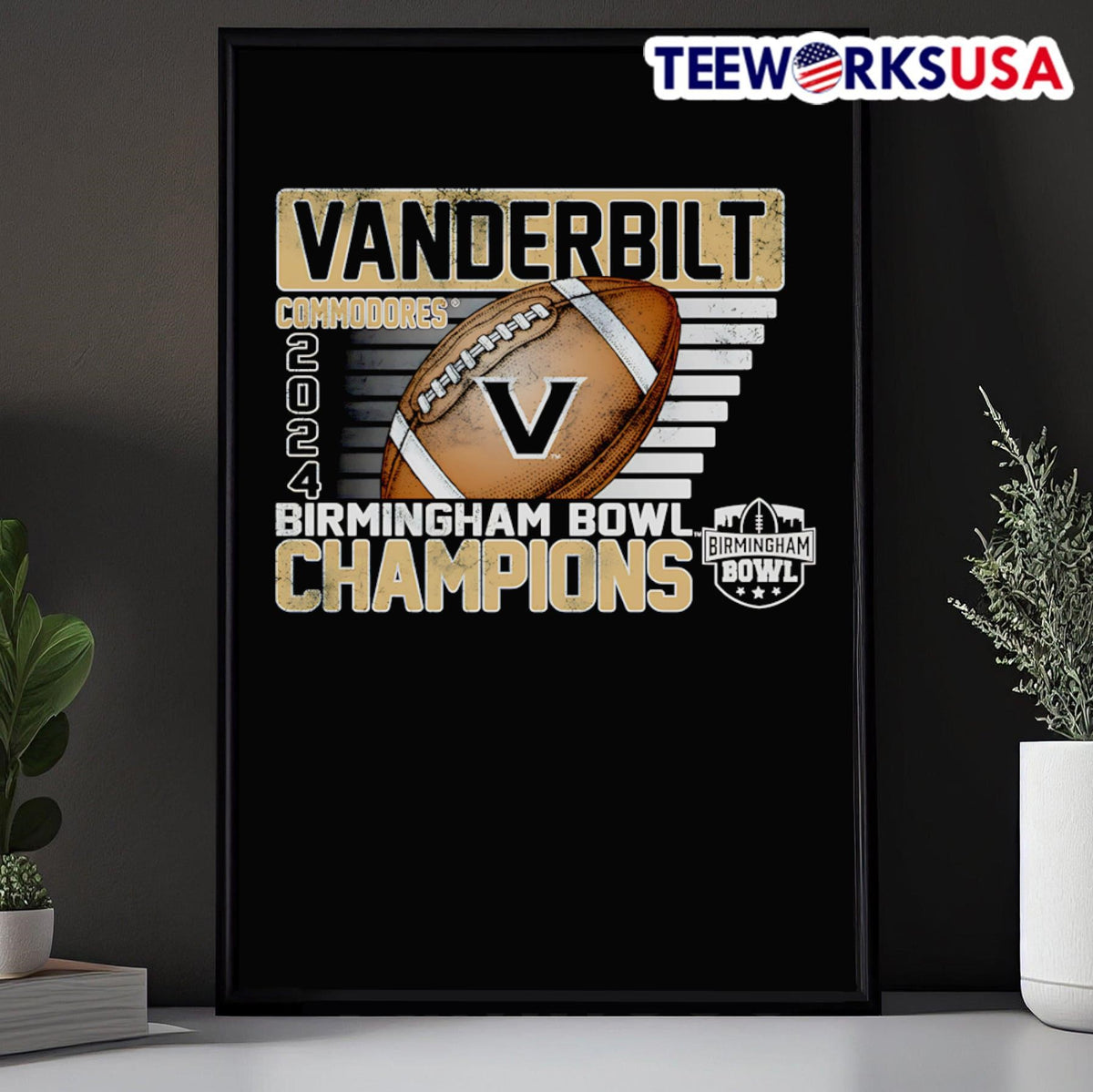 Vanderbilt Commodores 2024 Birmingham Bowl Champions - Adult & Kids T-Shirts, Sweatshirts & Hoodies apparel design preview 5