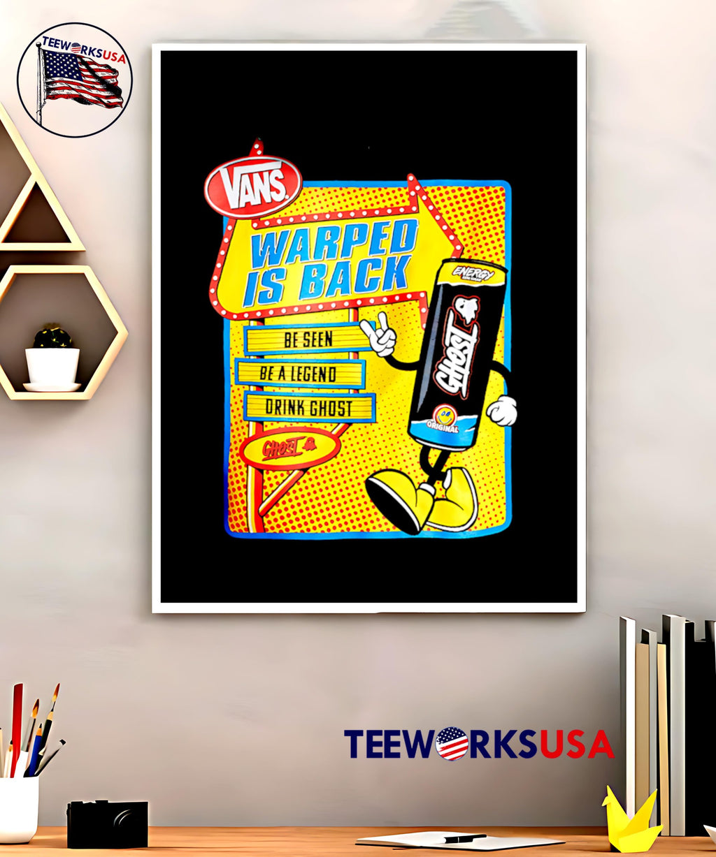 Vans Warped Is Back Be Seen A Legend Drink Ghost - Adult & Kids T-Shirts, Sweatshirts & Hoodies apparel design preview 5