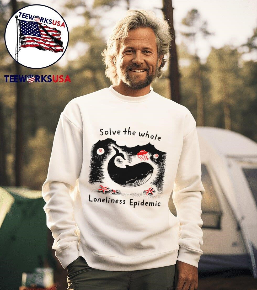 Solve The Whale Loneliness Epidemic - Adult & Kids T-Shirts, Sweatshirts & Hoodies apparel design preview 3