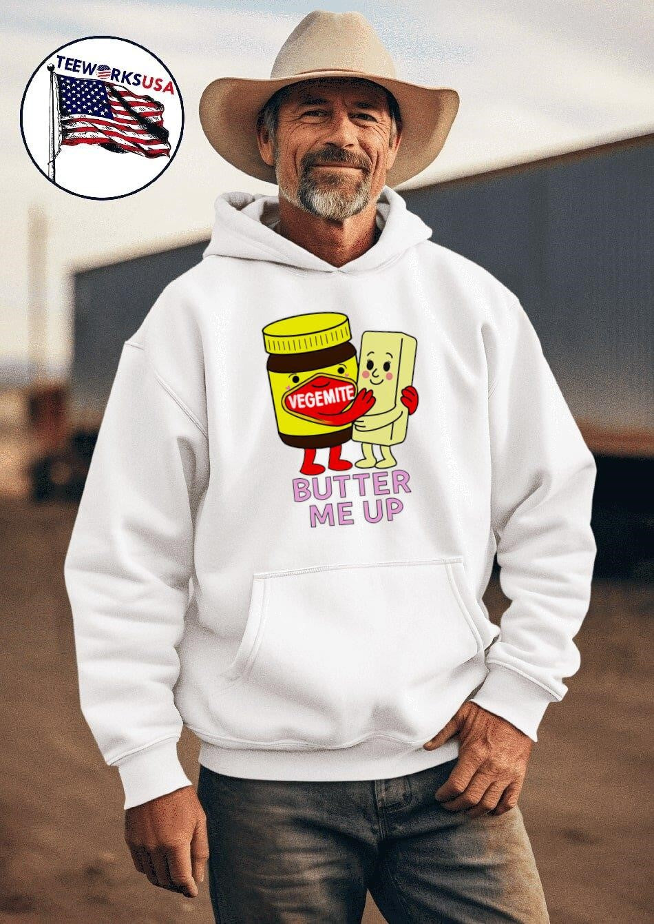 Vegemite butter me up - Adult & Kids T-Shirts, Sweatshirts & Hoodies apparel design preview 2