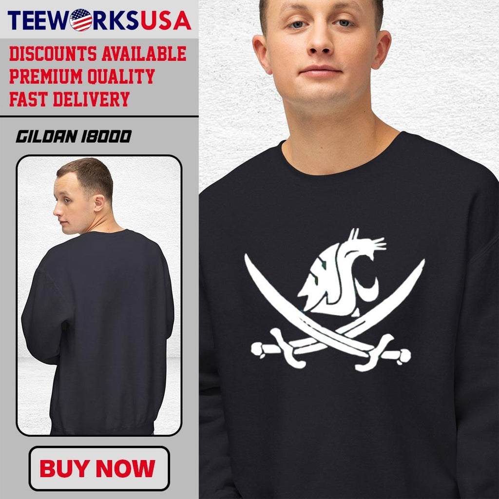 WSU Mike Leach Pirates logo - Adult & Kids T-Shirts, Sweatshirts & Hoodies apparel design preview 3