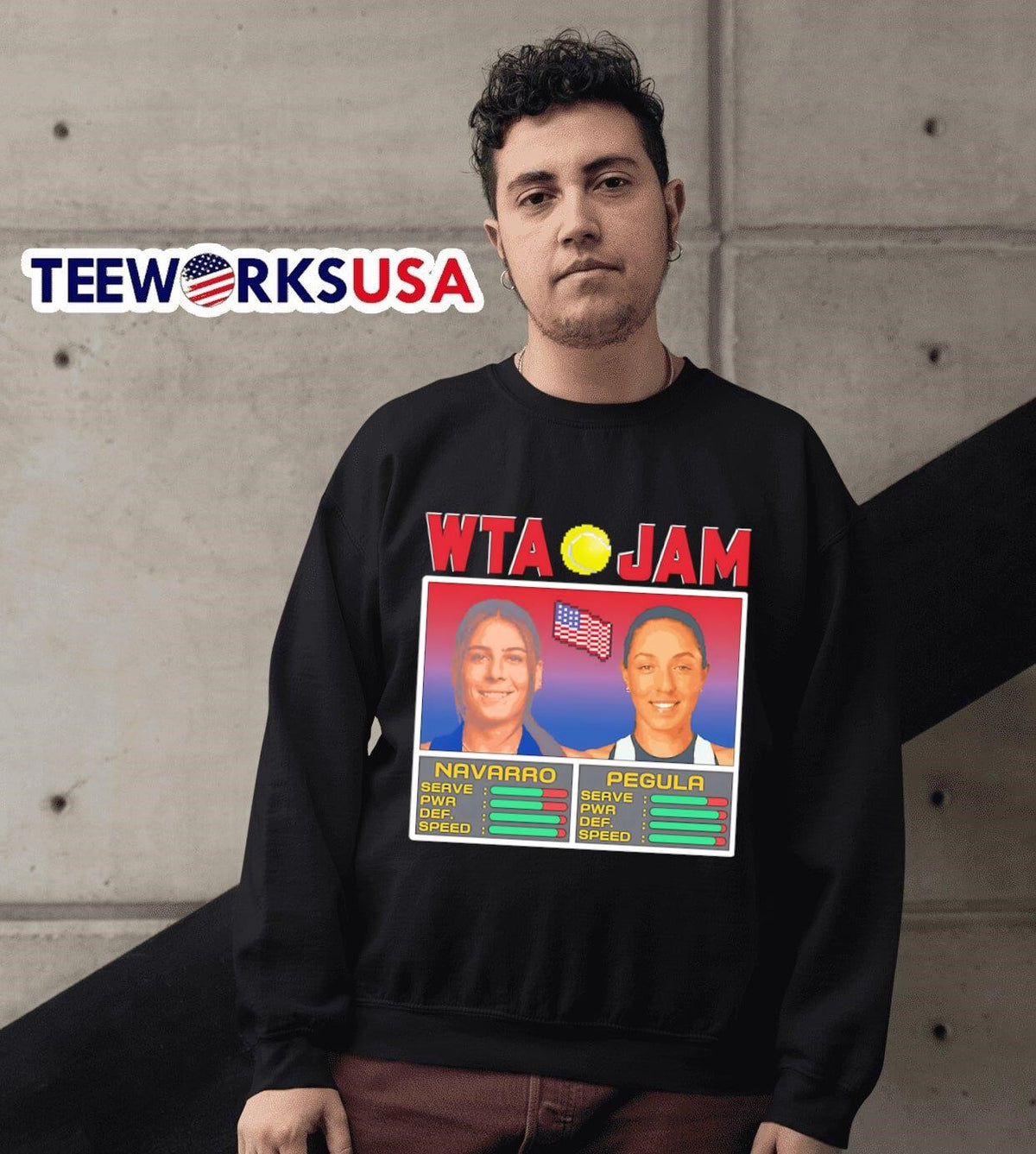 WTA Jam Navarro and Pegula - Adult & Kids T-Shirts, Sweatshirts & Hoodies apparel design preview 6
