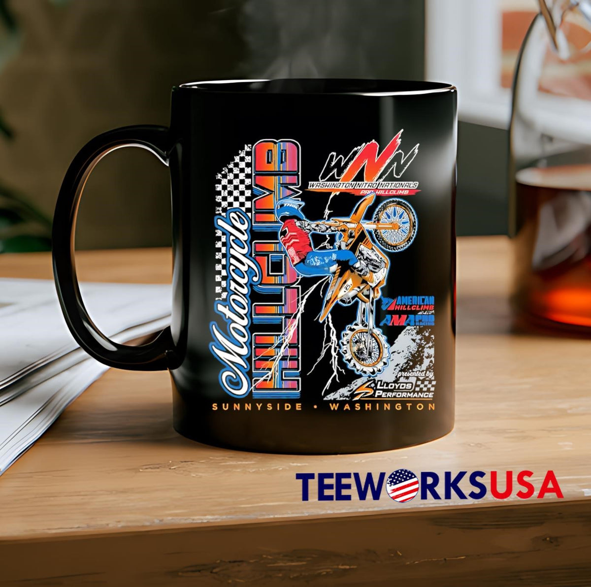 Washington Nitro Nationals Motorcycle Hillclimb Event - Adult & Kids T-Shirts, Sweatshirts & Hoodies apparel design preview 2