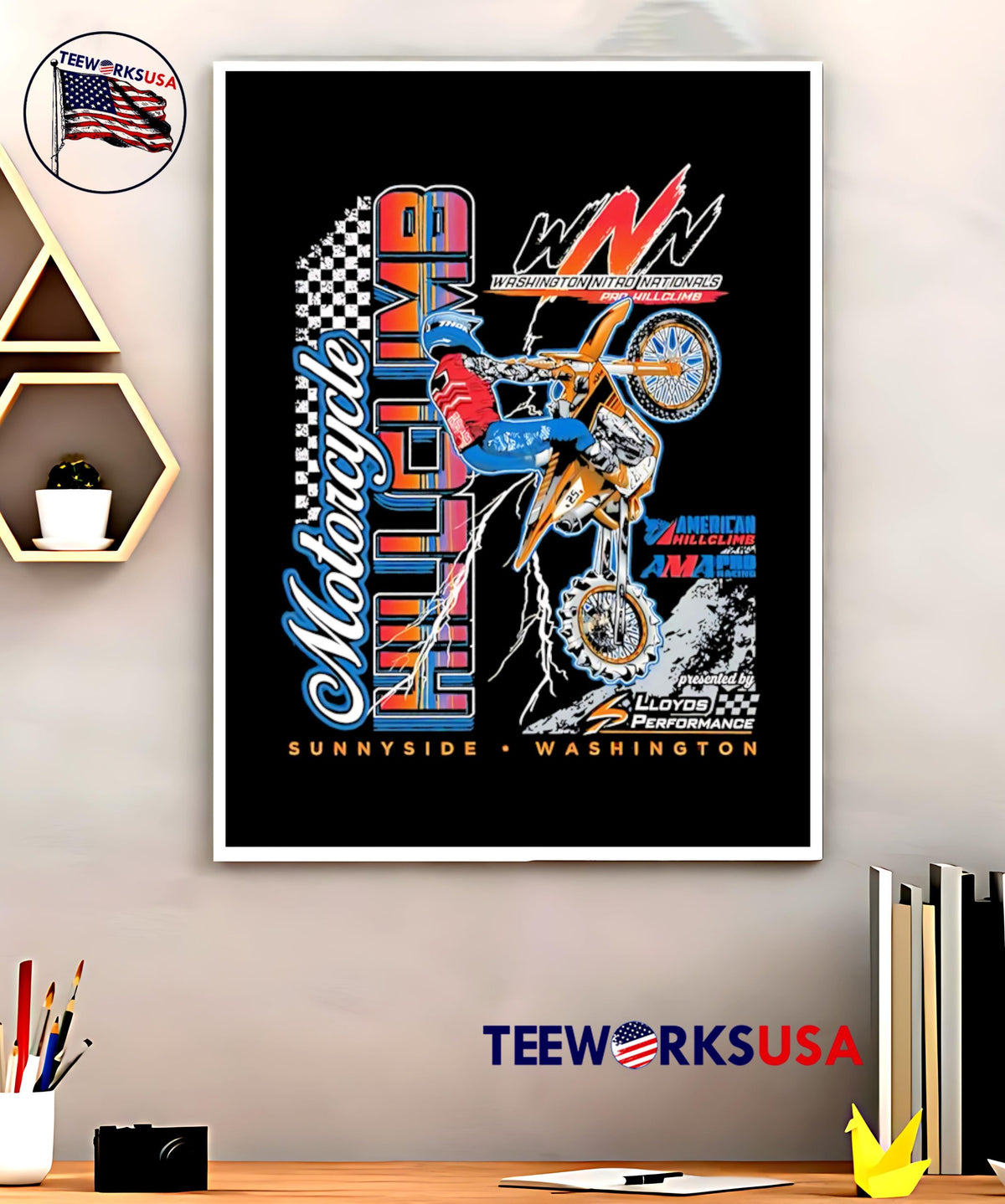 Washington Nitro Nationals Motorcycle Hillclimb Event - Adult & Kids T-Shirts, Sweatshirts & Hoodies apparel design preview 5