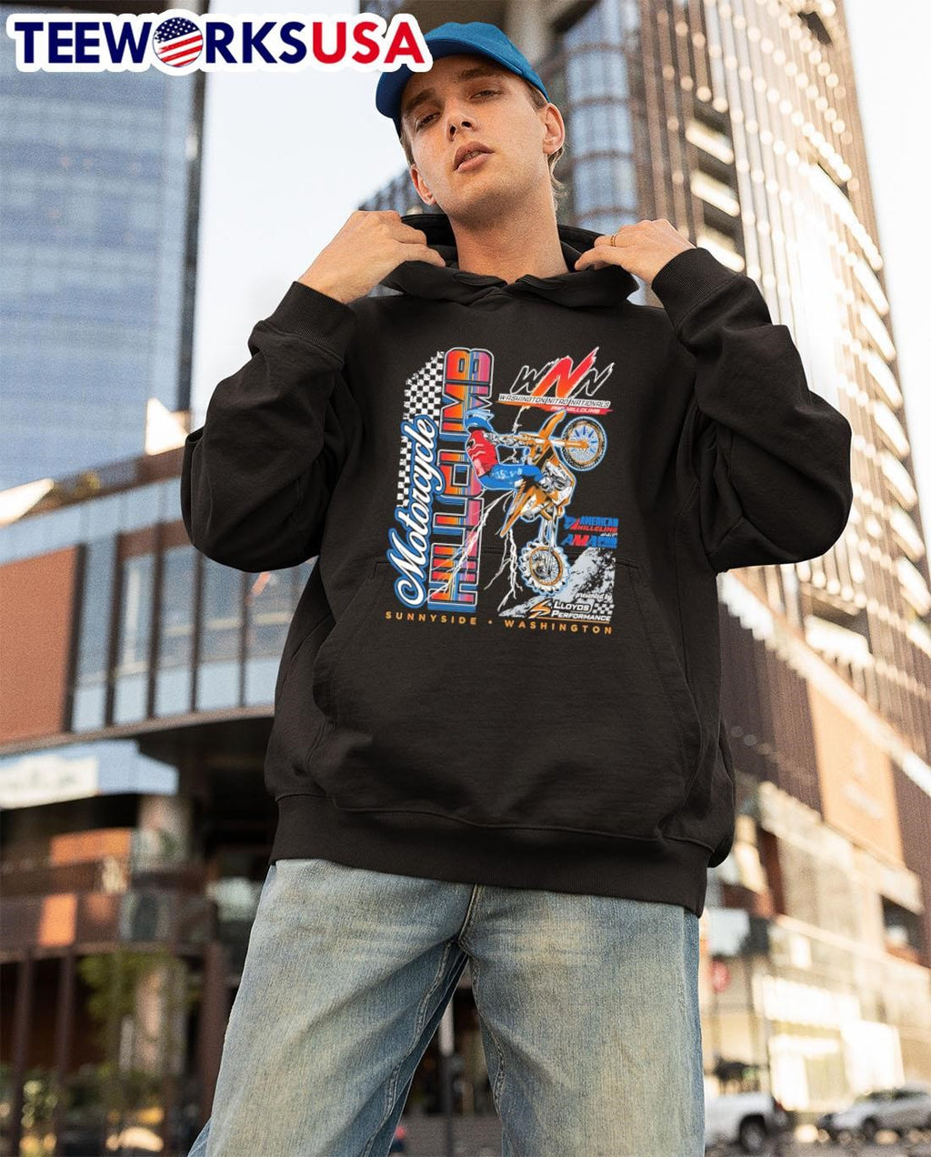 Washington Nitro Nationals Motorcycle Hillclimb Event - Adult & Kids T-Shirts, Sweatshirts & Hoodies apparel design preview 3