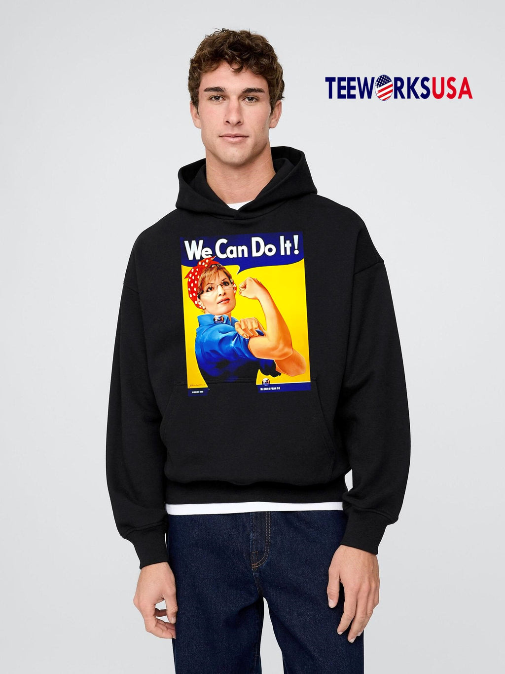 We Can Do It Sarah Palin Rosie - Adult & Kids T-Shirts, Sweatshirts & Hoodies apparel design preview 2