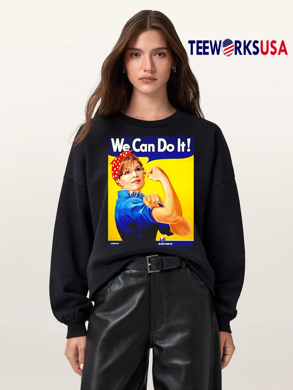 We Can Do It Sarah Palin Rosie - Adult & Kids T-Shirts, Sweatshirts & Hoodies apparel design preview 5