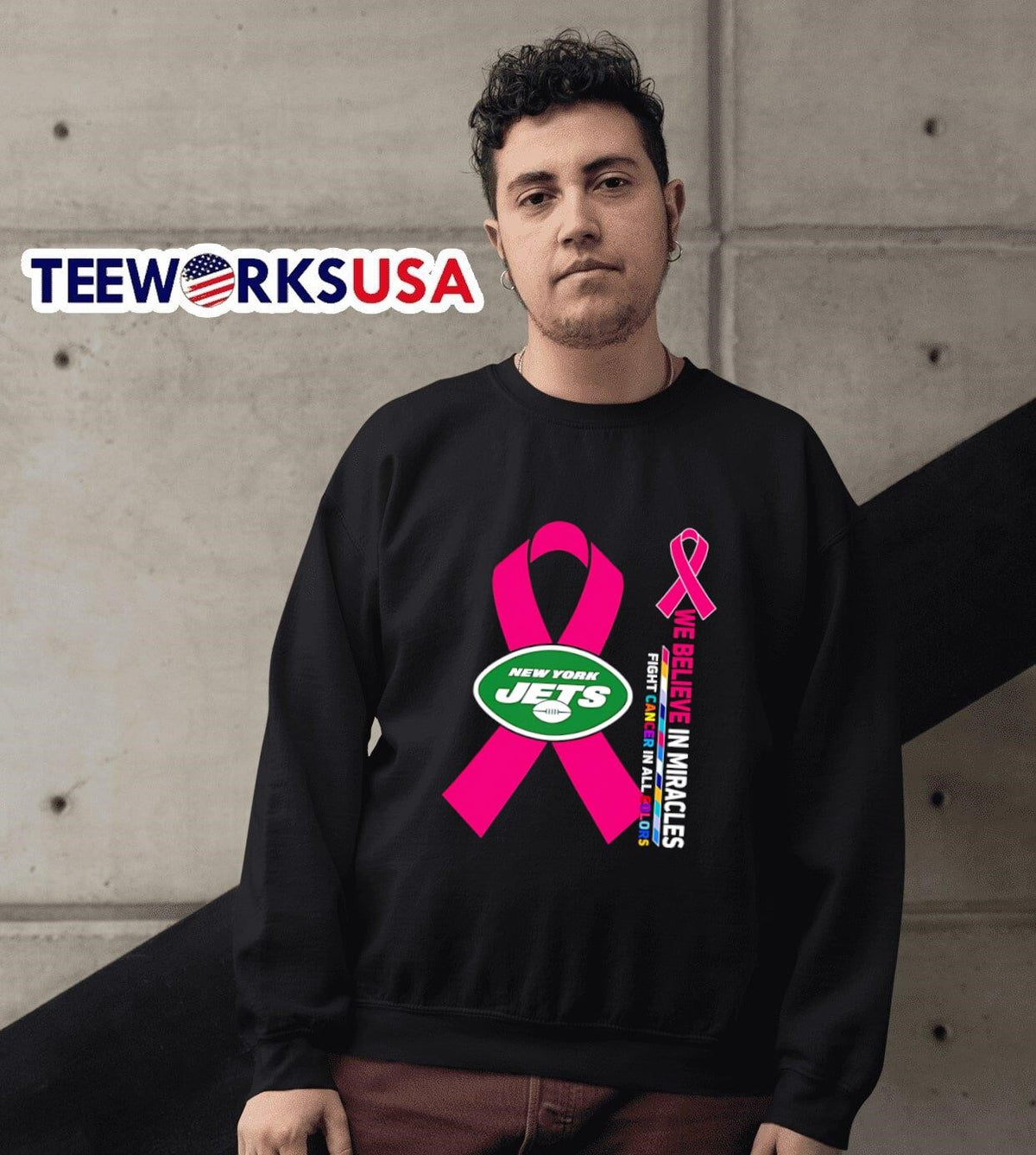 We believe in miracles fight cancer all colors New - Adult & Kids T-Shirts, Sweatshirts & Hoodies apparel design preview 6