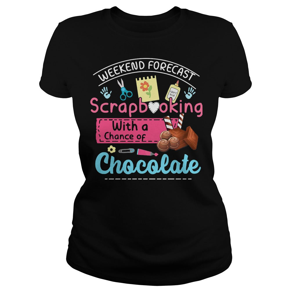 Weekend Forecast Scrapbooking With A Chance Of - Adult & Kids T-Shirts, Sweatshirts & Hoodies apparel design preview 2