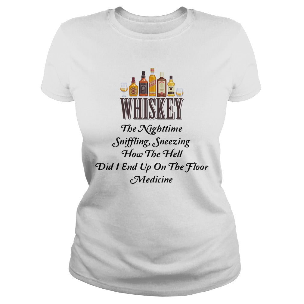 Whiskey The Nighttime Sniffling Sneezing How Hell Did - Adult & Kids T-Shirts, Sweatshirts & Hoodies apparel design preview 2