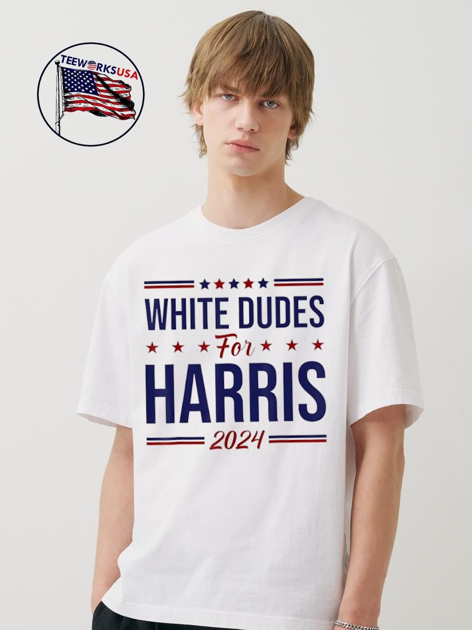 White Dudes For Harris 2024 - Adult & Kids T-Shirts, Sweatshirts & Hoodies apparel design preview 4