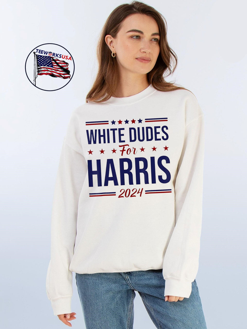 White Dudes For Harris 2024 - Adult & Kids T-Shirts, Sweatshirts & Hoodies apparel design preview 5