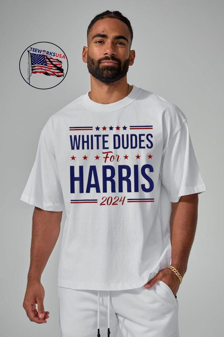 White Dudes For Harris 2024 - Adult & Kids T-Shirts, Sweatshirts & Hoodies apparel design preview 1