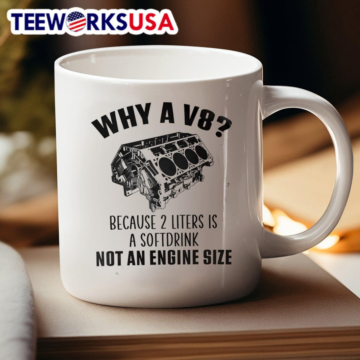Why a V8 because 2 liters is softdrink not an engine - Adult & Kids T-Shirts, Sweatshirts & Hoodies apparel design preview 4