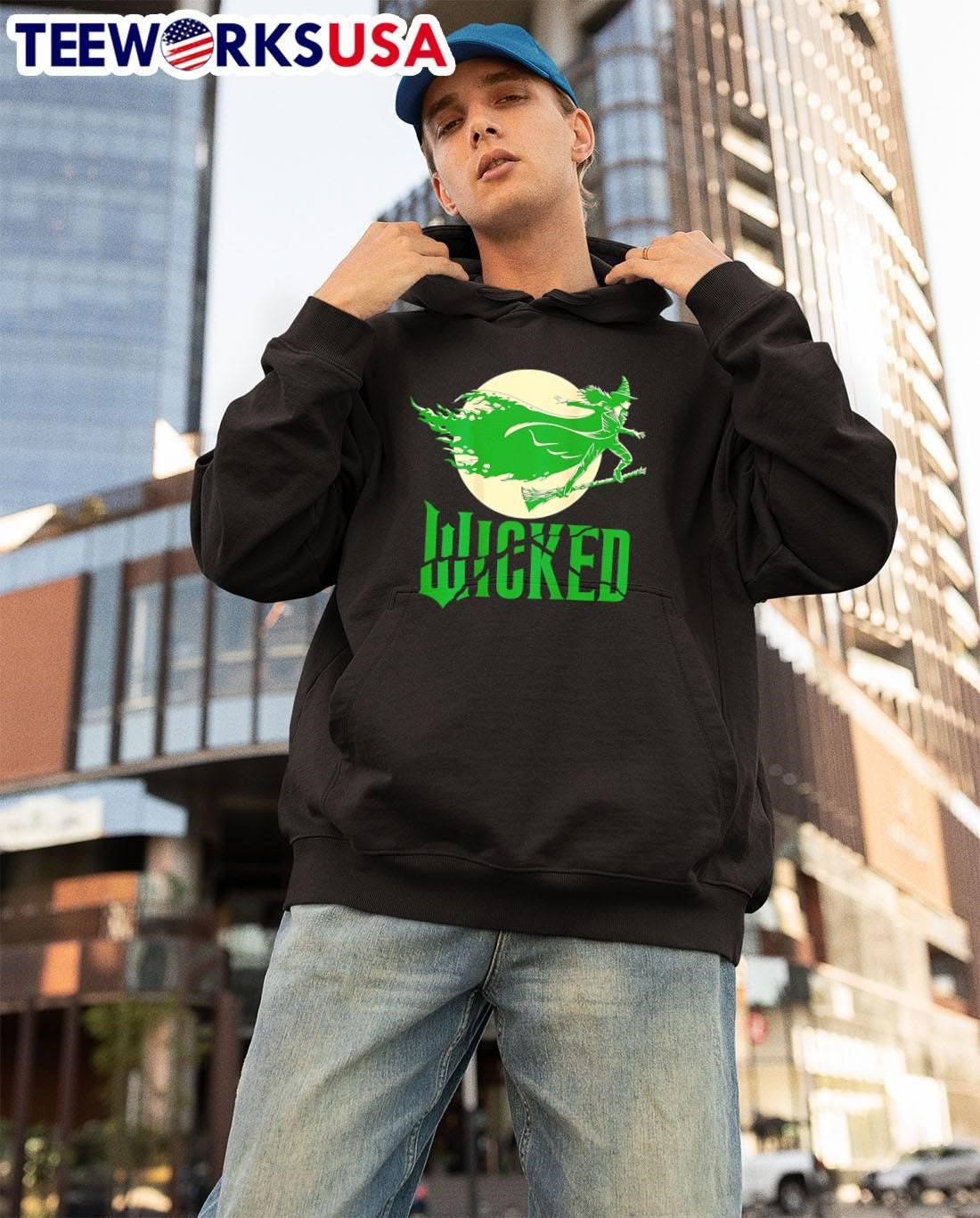 Wicked under the moonlight green - Adult & Kids T-Shirts, Sweatshirts & Hoodies apparel design preview 3