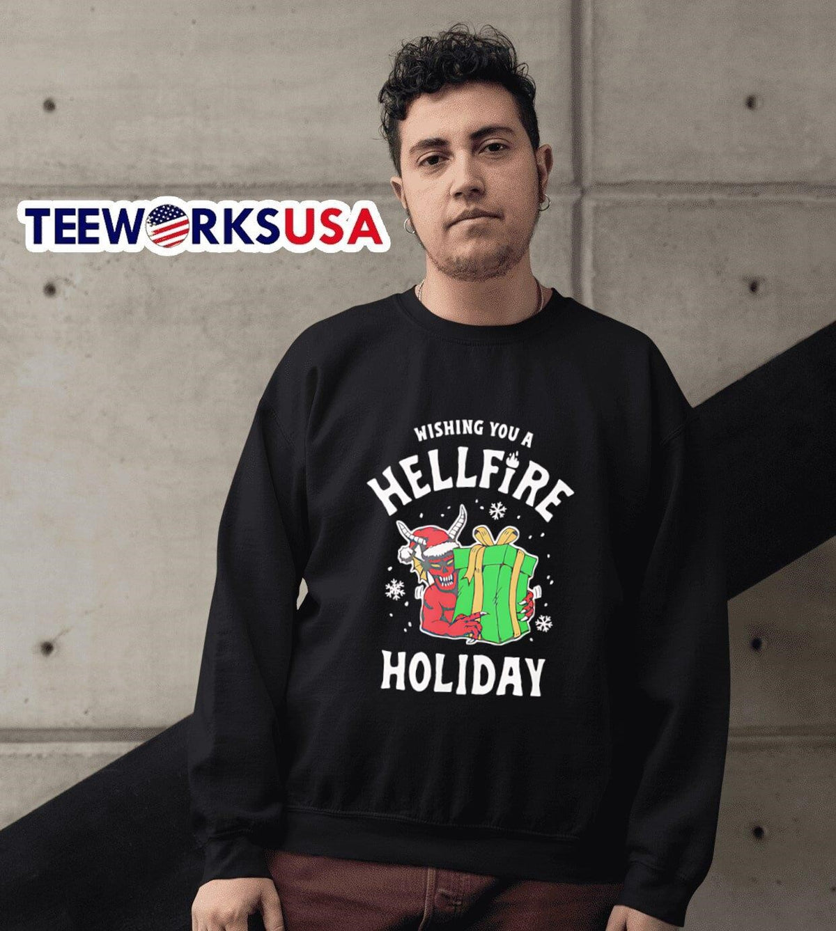 Wishing you a Hellfire holiday - Adult & Kids T-Shirts, Sweatshirts & Hoodies apparel design preview 3
