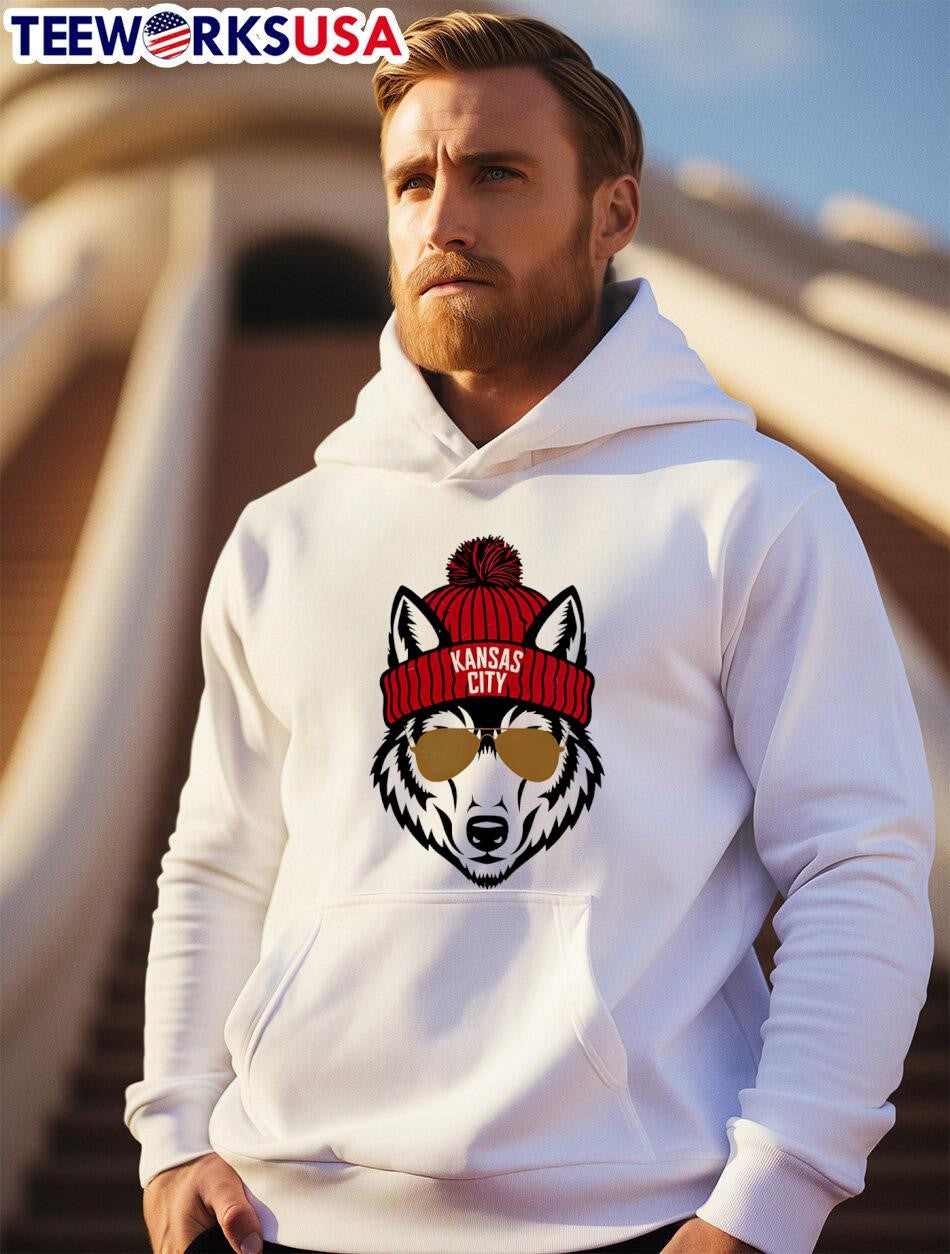 Wolf Mascot beanie Kansas City Chiefs - Adult & Kids T-Shirts, Sweatshirts & Hoodies apparel design preview 2
