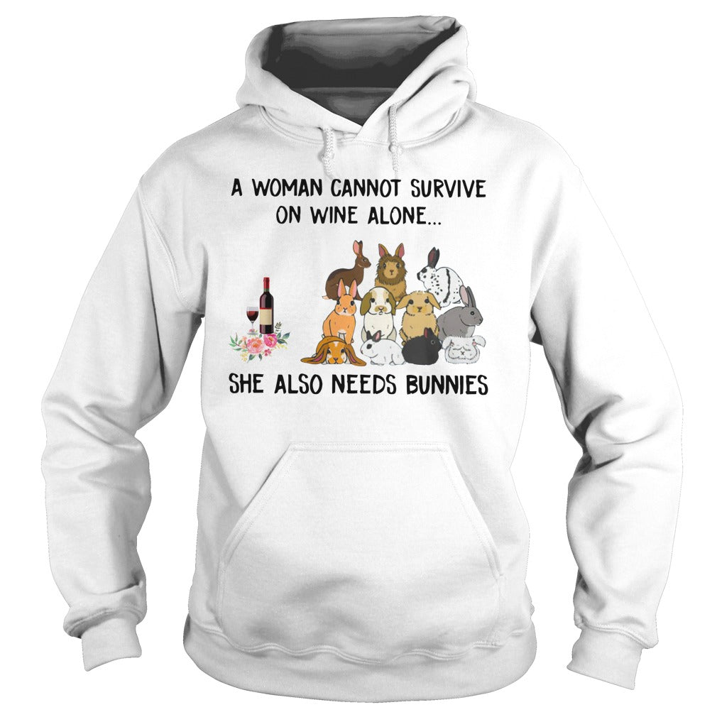 Woman Cannot Survive Wine Alone She Also Needs - Adult & Kids T-Shirts, Sweatshirts & Hoodies apparel design preview 4