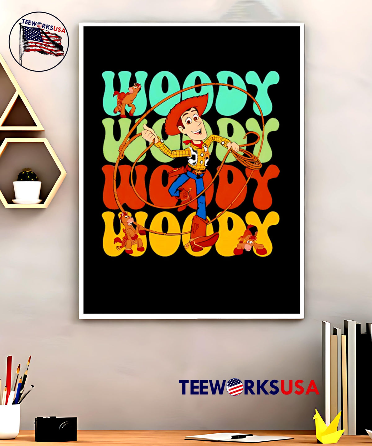 Woody repeat cartoon cute - Adult & Kids T-Shirts, Sweatshirts & Hoodies apparel design preview 5