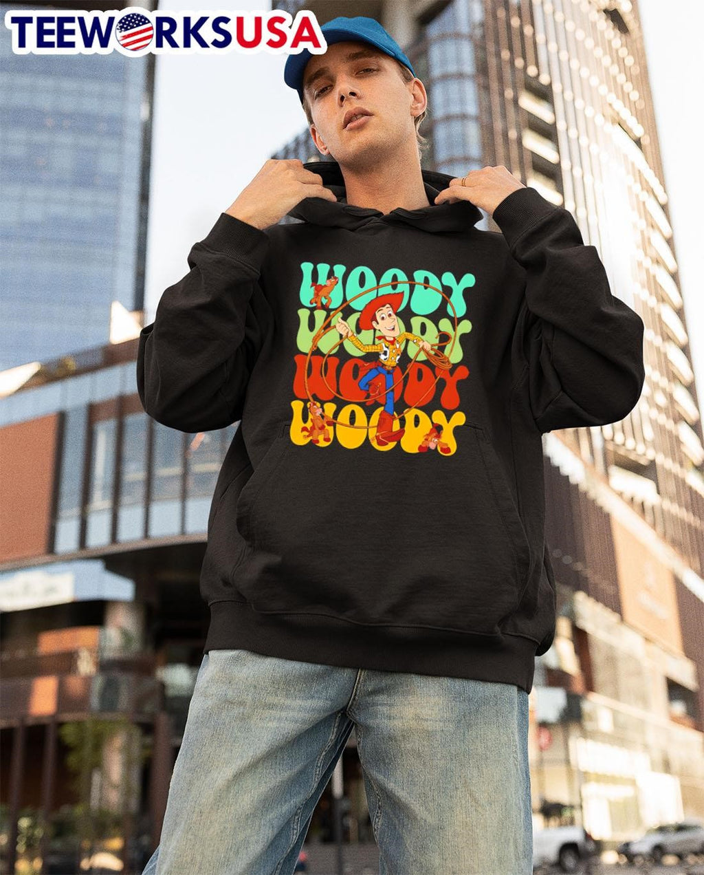 Woody repeat cartoon cute - Adult & Kids T-Shirts, Sweatshirts & Hoodies apparel design preview 3