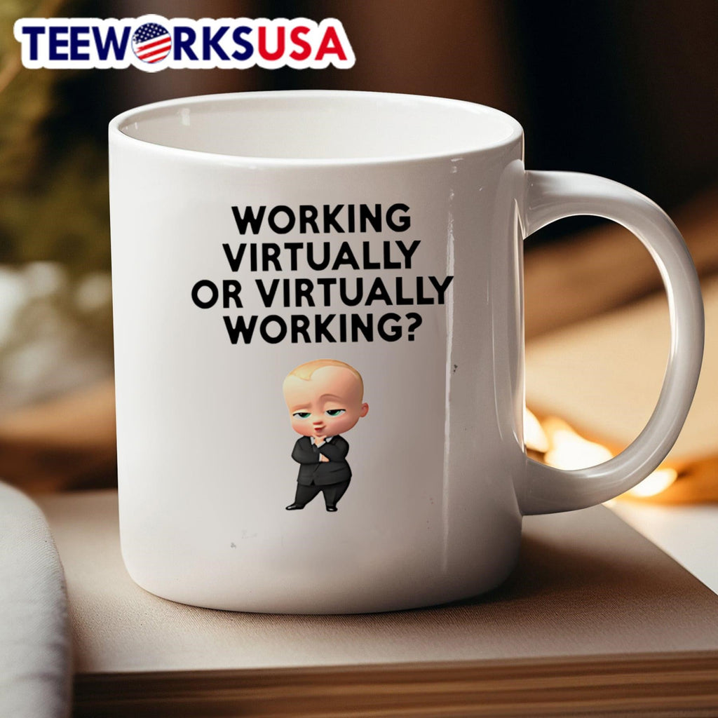 Working virtually or - Adult & Kids T-Shirts, Sweatshirts & Hoodies apparel design preview 4