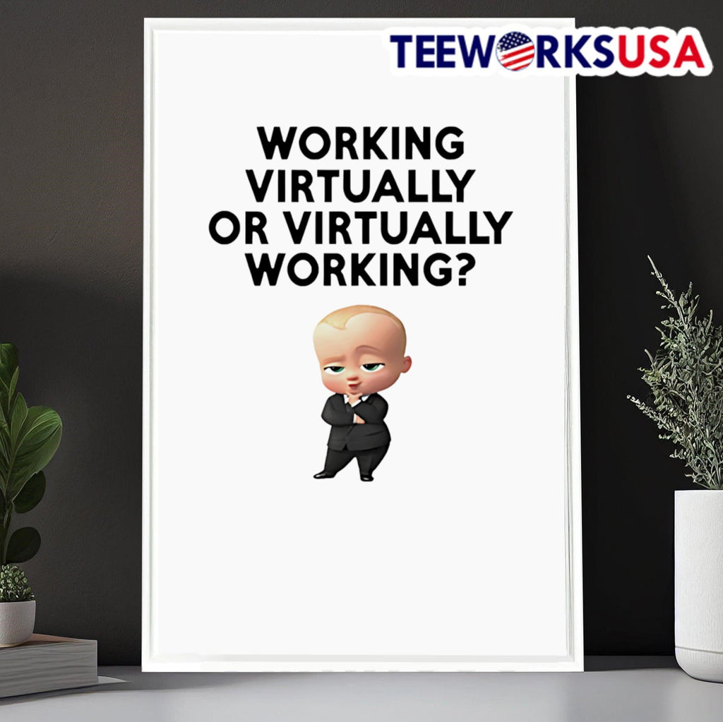 Working virtually or - Adult & Kids T-Shirts, Sweatshirts & Hoodies apparel design preview 6