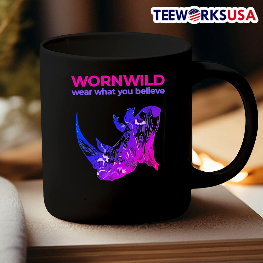 Worn Wild Wear What You Believe Rhino - Adult & Kids T-Shirts, Sweatshirts & Hoodies apparel design preview 3
