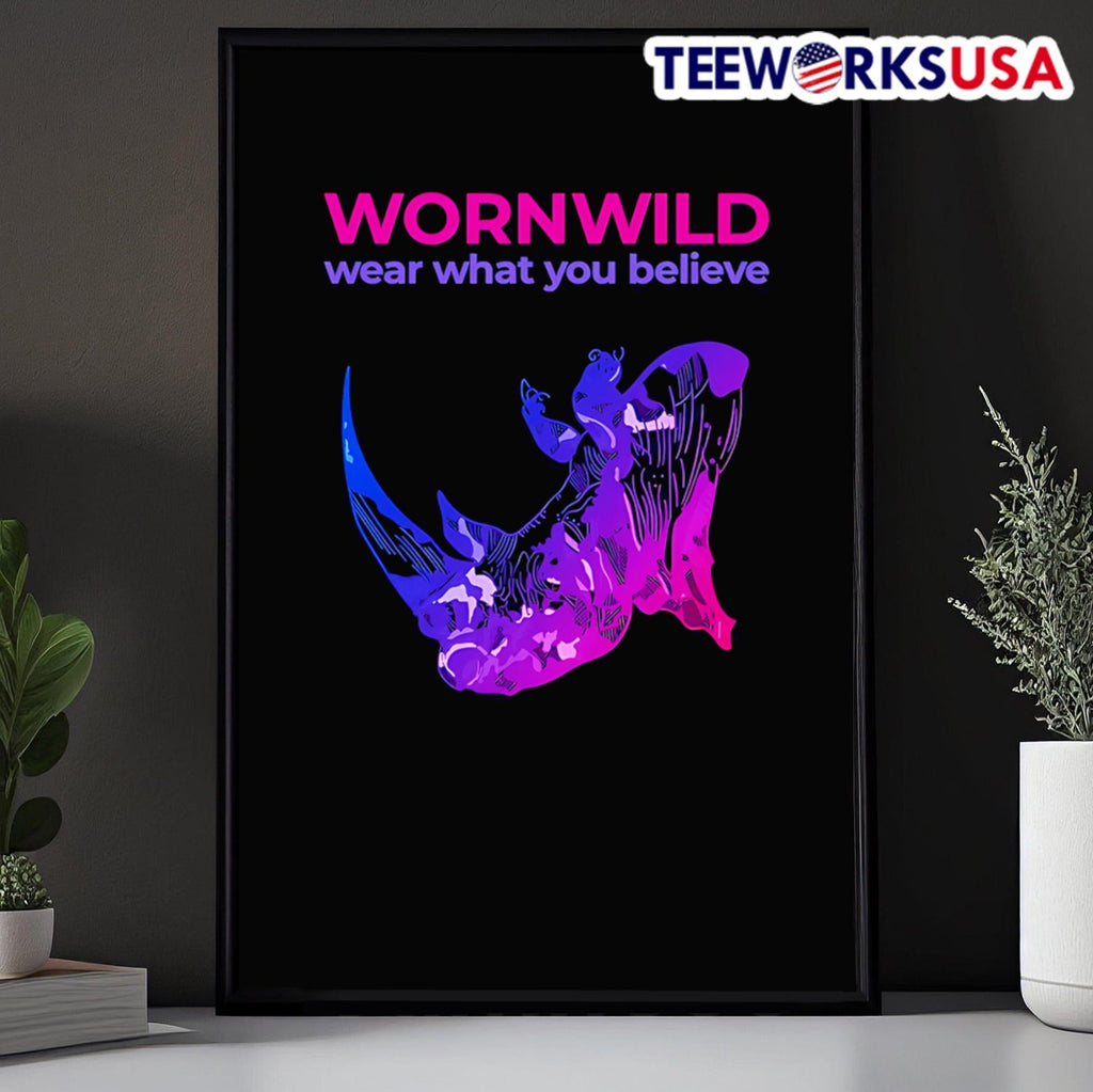 Worn Wild Wear What You Believe Rhino - Adult & Kids T-Shirts, Sweatshirts & Hoodies apparel design preview 5