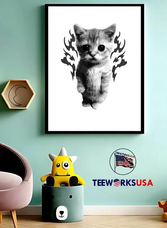 Y2K Goofy Cat Meme - Adult & Kids T-Shirts, Sweatshirts & Hoodies apparel design preview 3