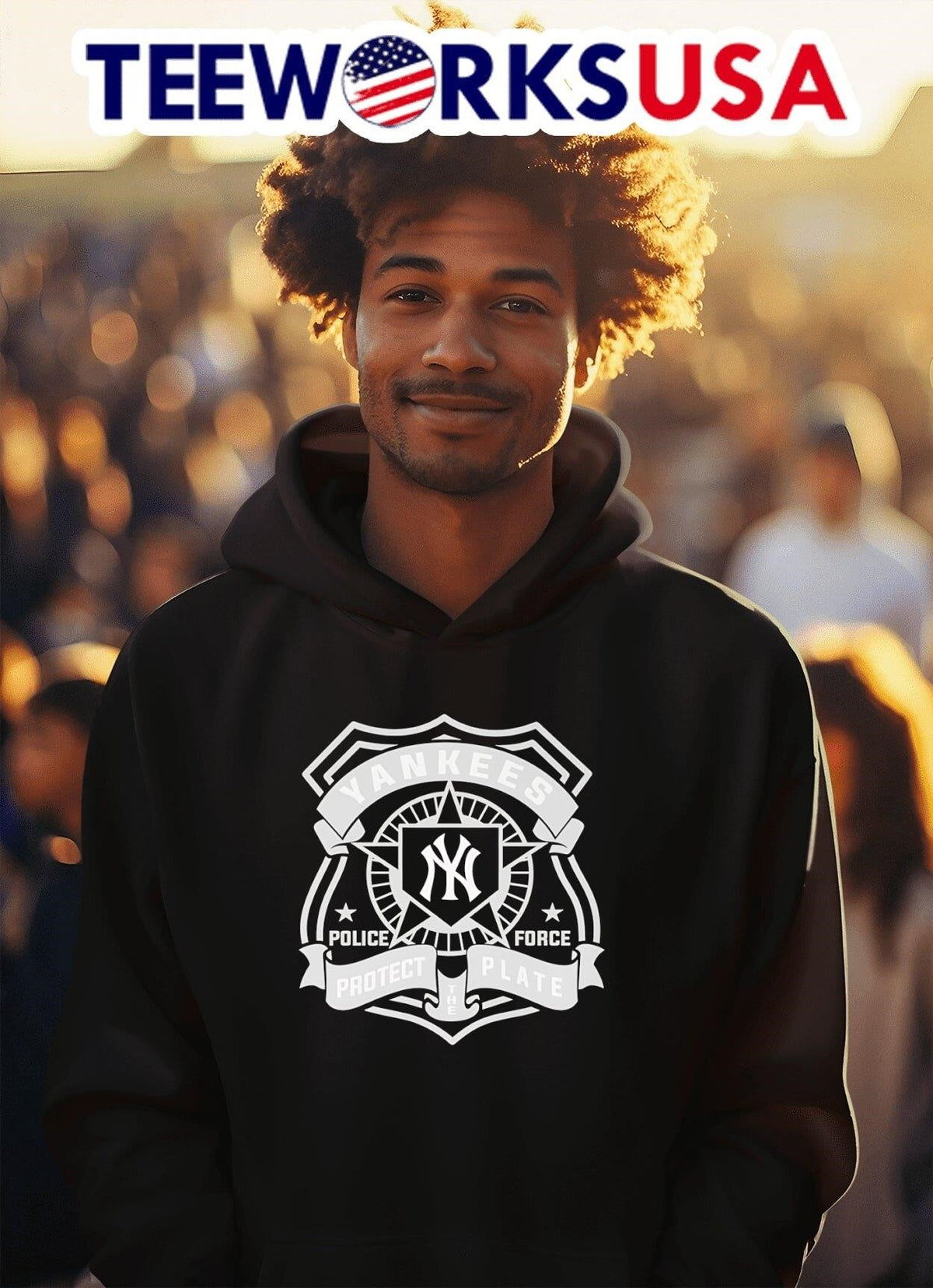 Yankees police force protect the plate - Adult & Kids T-Shirts, Sweatshirts & Hoodies apparel design preview 2