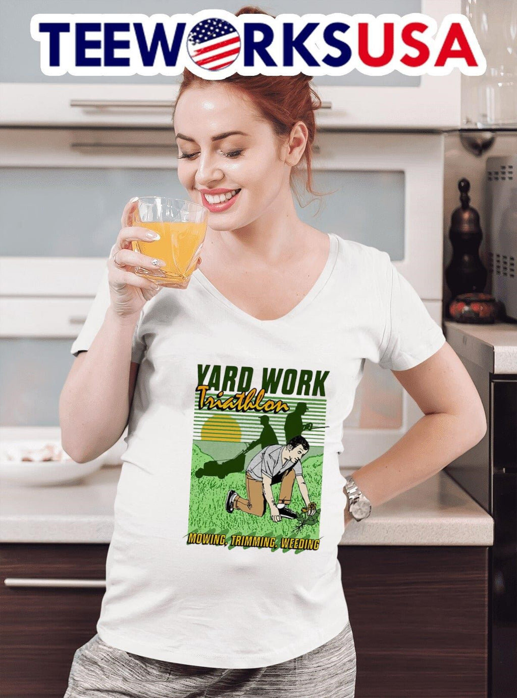 Yard work triathlon mowing trimming weeding - Adult & Kids T-Shirts, Sweatshirts & Hoodies apparel design preview 4