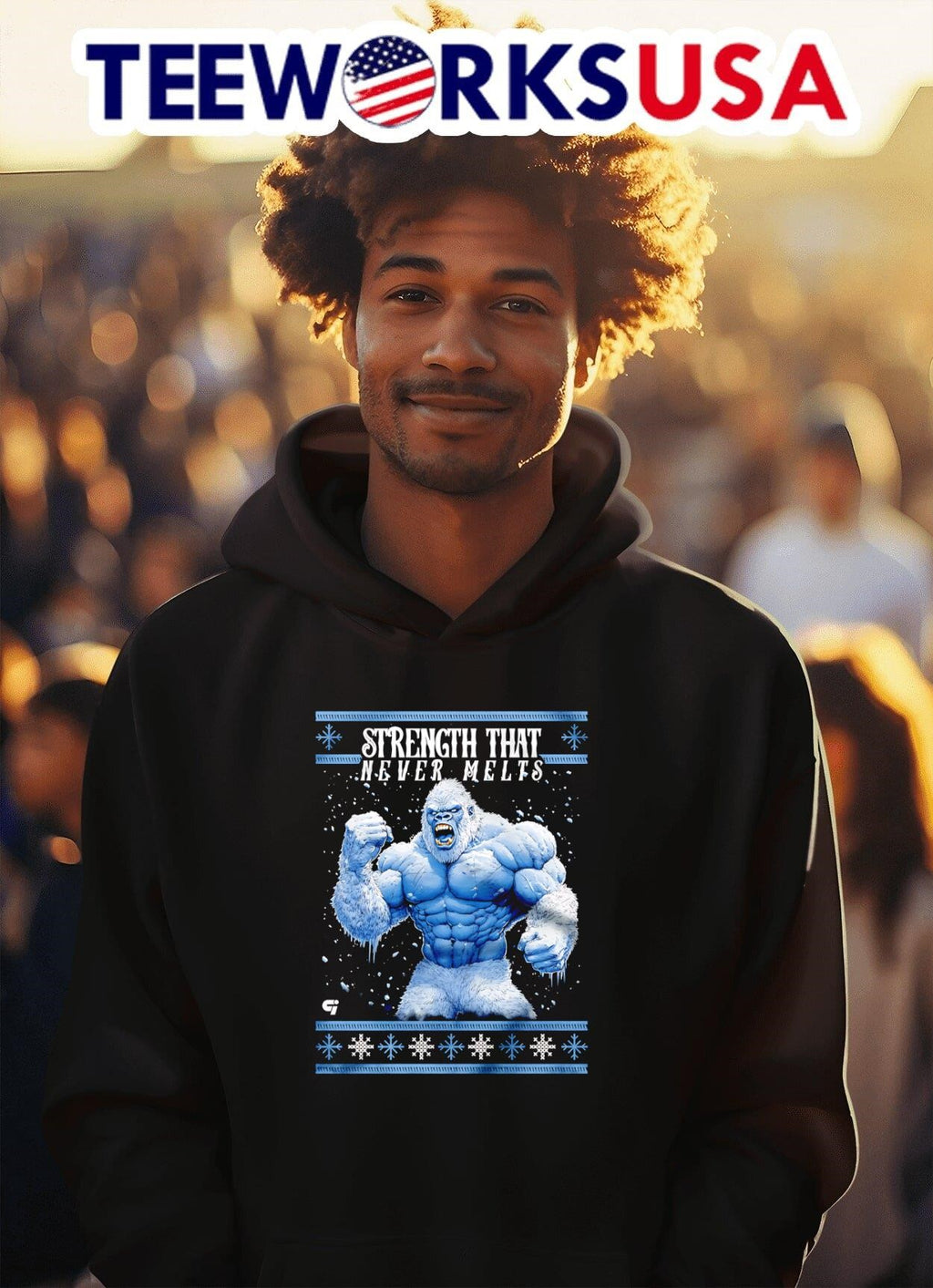 Yeti strength that never melts ugly Christmas - Adult & Kids T-Shirts, Sweatshirts & Hoodies apparel design preview 2