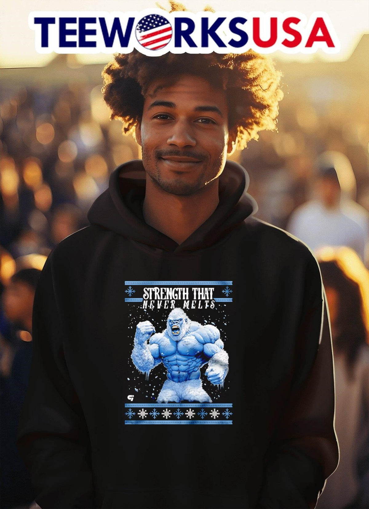 Yeti strength that never melts ugly Christmas - Adult & Kids T-Shirts, Sweatshirts & Hoodies apparel design preview 2