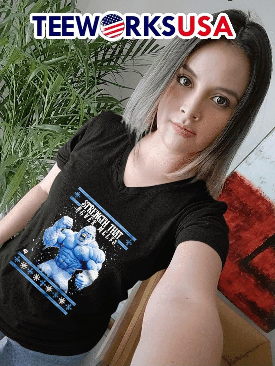 Yeti strength that never melts ugly Christmas - Adult & Kids T-Shirts, Sweatshirts & Hoodies apparel design preview 4