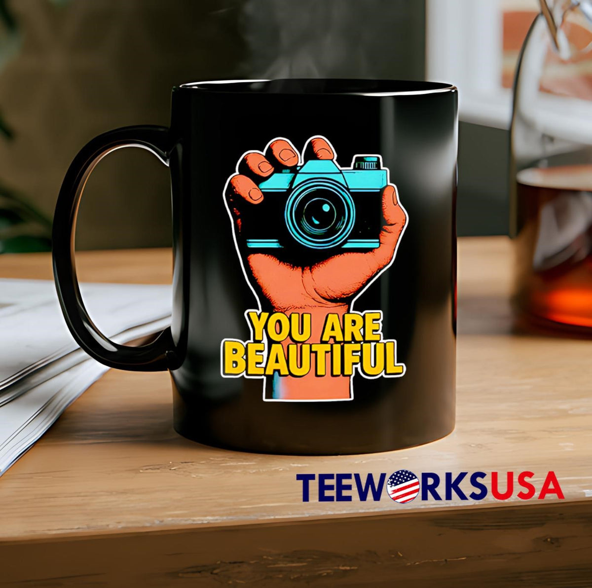 You Are Beautiful camera grip - Adult & Kids T-Shirts, Sweatshirts & Hoodies apparel design preview 2