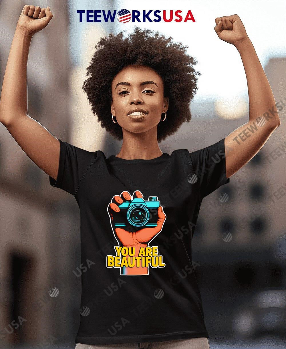 You Are Beautiful camera grip - Adult & Kids T-Shirts, Sweatshirts & Hoodies apparel design preview 8