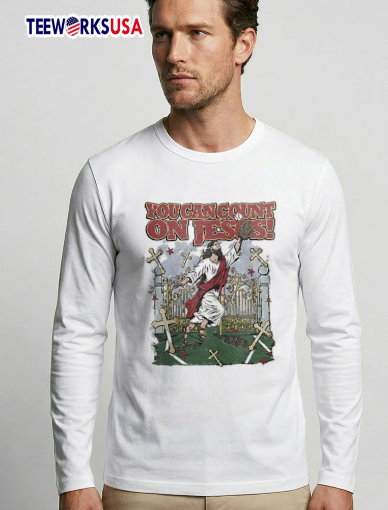 You can count on jesus baseball - Adult & Kids T-Shirts, Sweatshirts & Hoodies apparel design preview 3