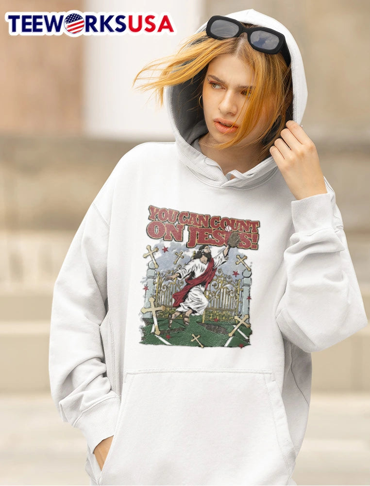 You can count on jesus baseball - Adult & Kids T-Shirts, Sweatshirts & Hoodies apparel design preview 5