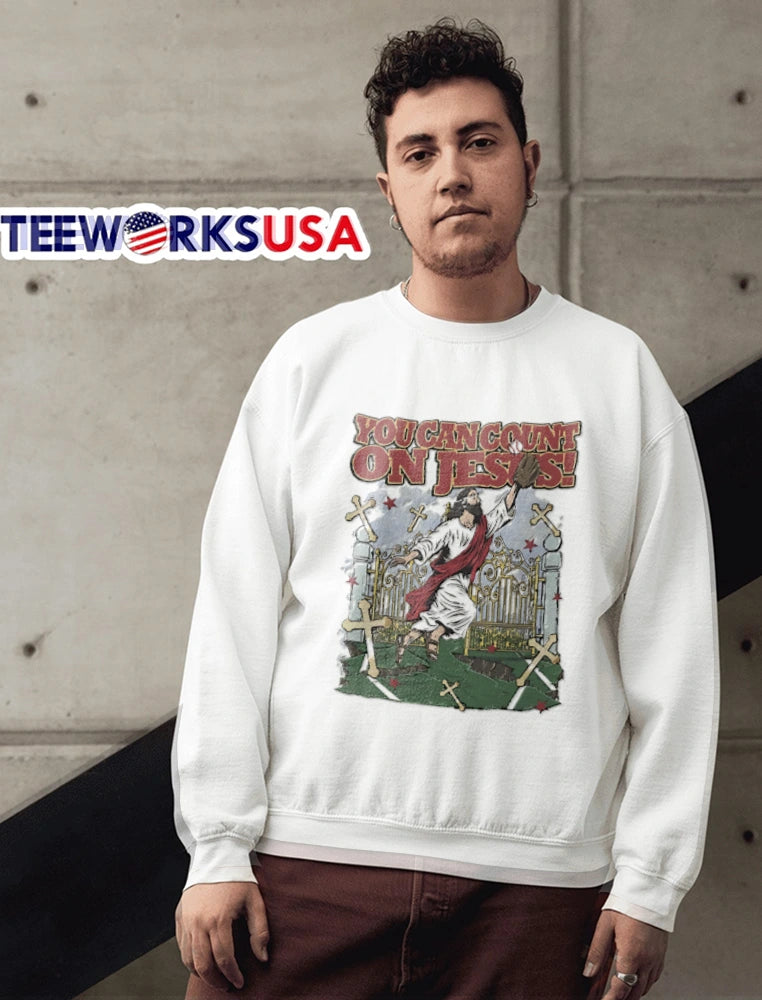 You can count on jesus baseball - Adult & Kids T-Shirts, Sweatshirts & Hoodies apparel design preview 6