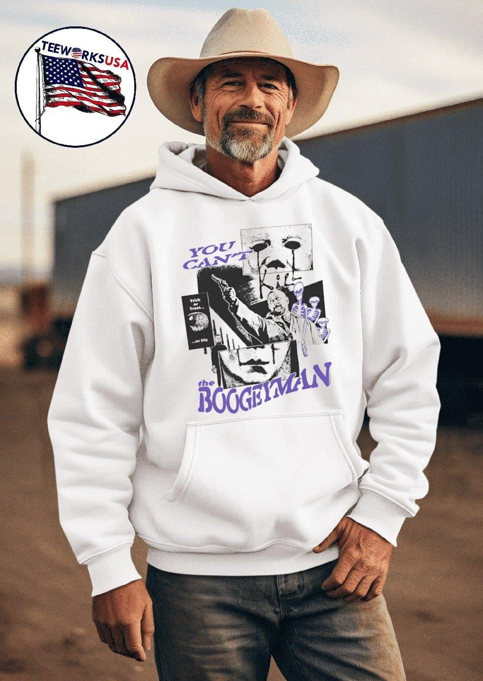 You can't kill the Boogeyman trick or treat die - Adult & Kids T-Shirts, Sweatshirts & Hoodies apparel design preview 2