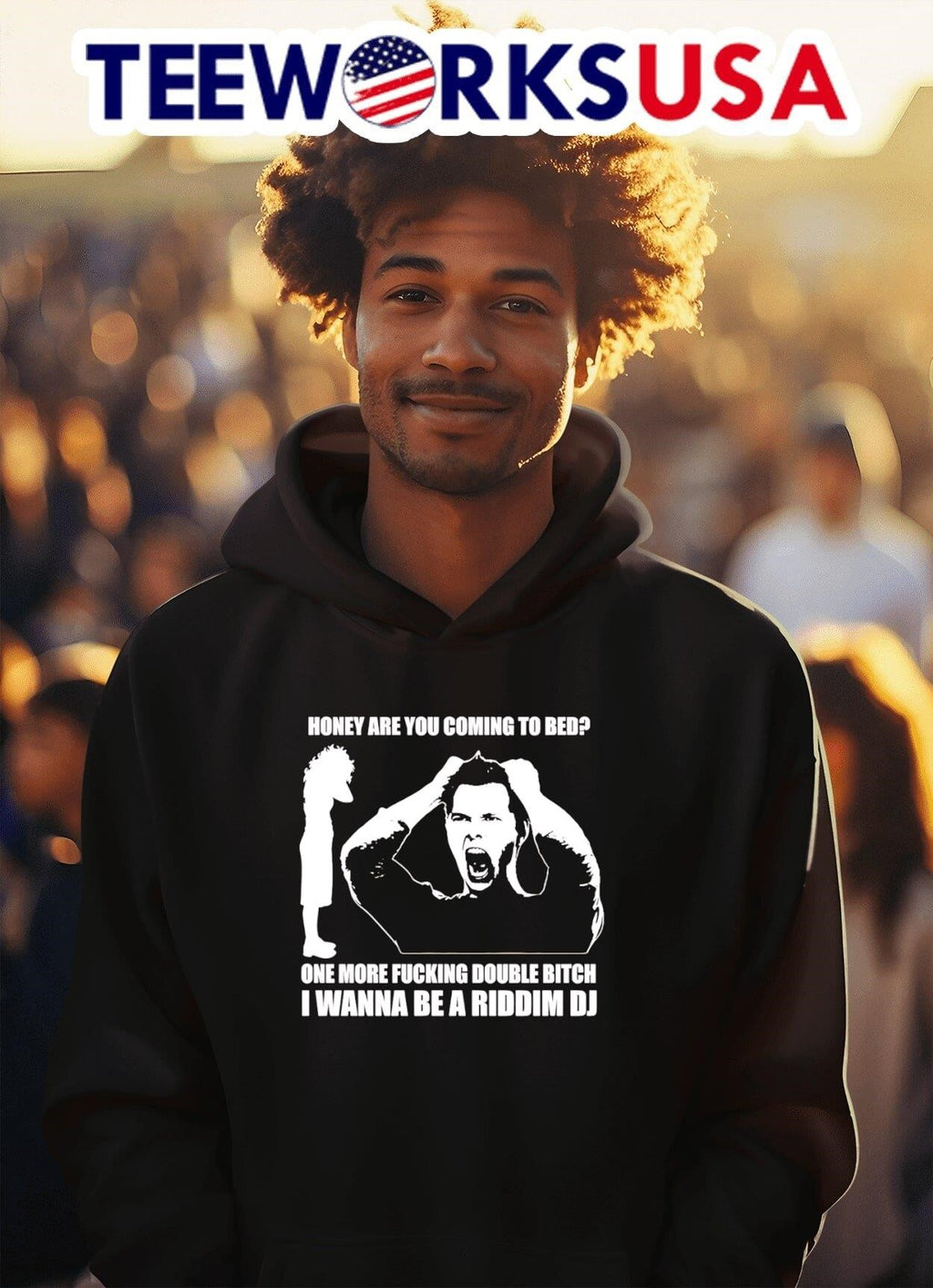 Honey Are You Coming To Bed One More Fucking Double - Adult & Kids T-Shirts, Sweatshirts & Hoodies apparel design preview 2