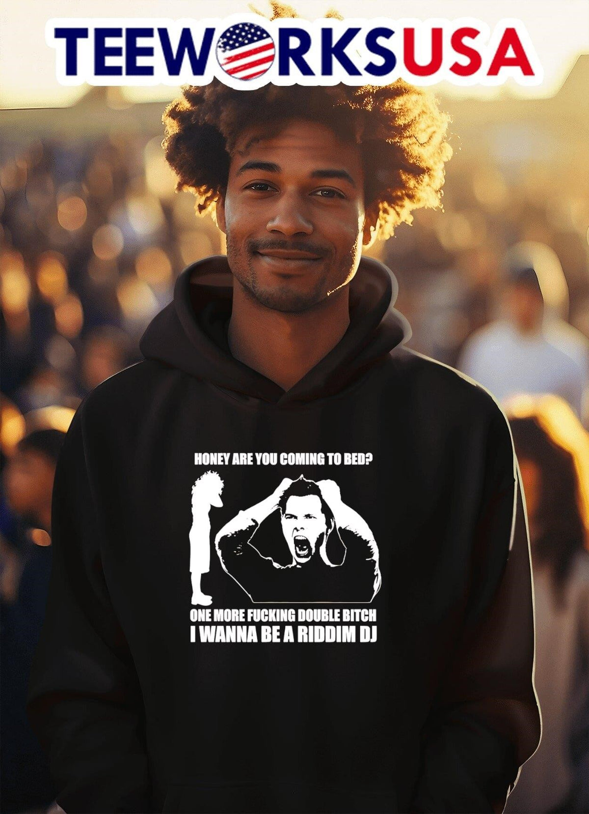 Honey Are You Coming To Bed One More Fucking Double - Adult & Kids T-Shirts, Sweatshirts & Hoodies apparel design preview 2