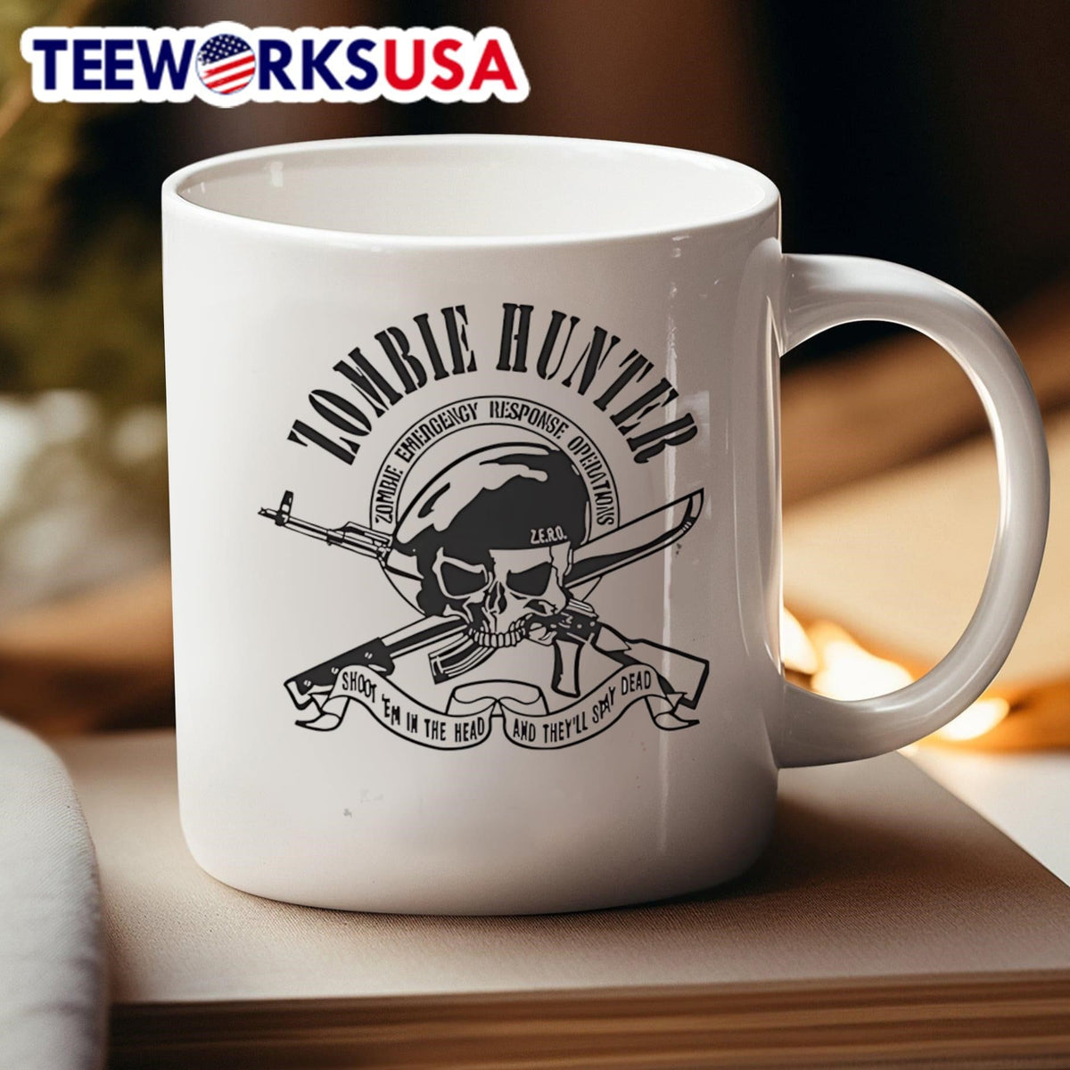 Zombie hunter shoot em in the head and they'll dead - Adult & Kids T-Shirts, Sweatshirts & Hoodies apparel design preview 4