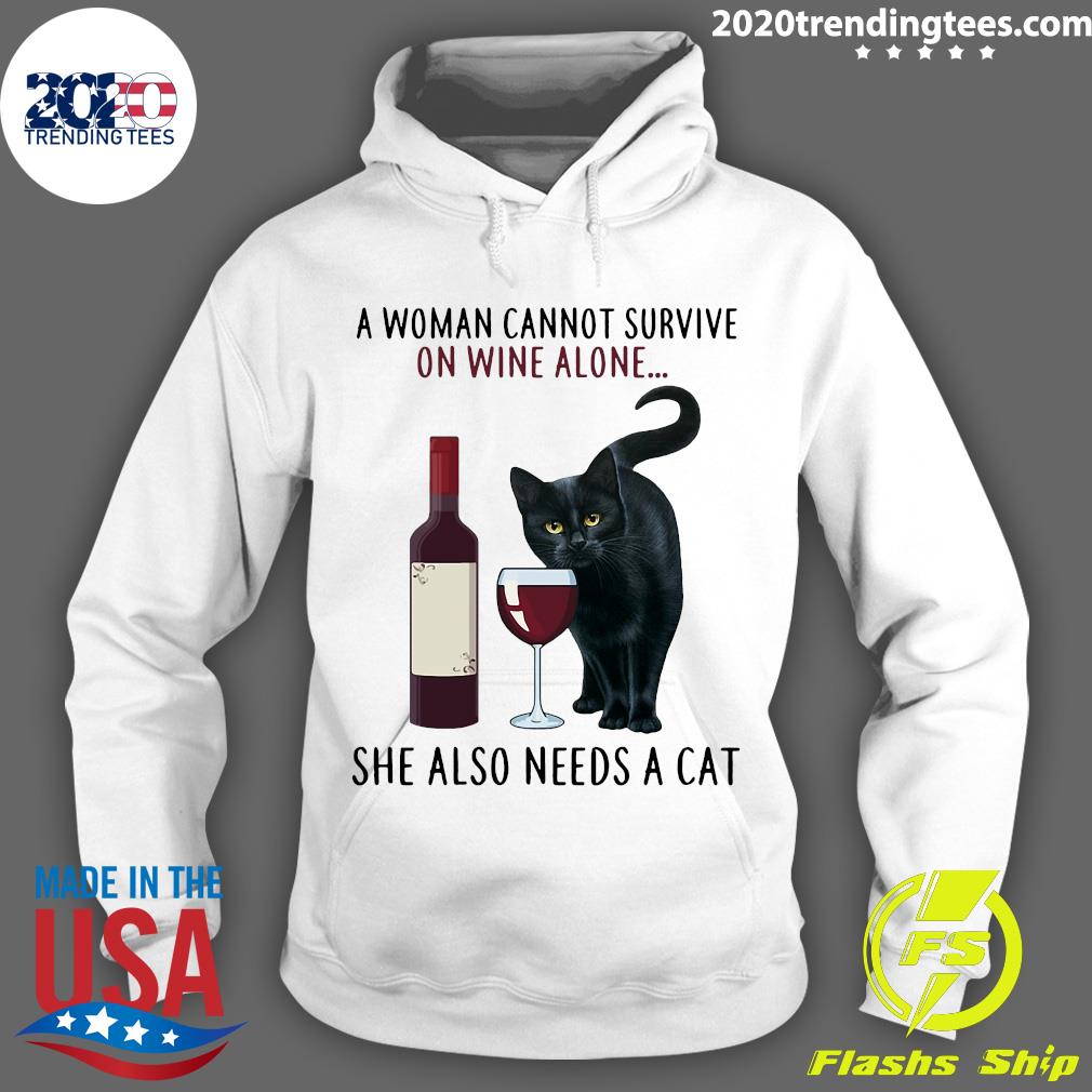 A Woman Cannot Survive On Wine Alone She Also Needs - Adult & Kids T-Shirts, Sweatshirts & Hoodies apparel design preview 2