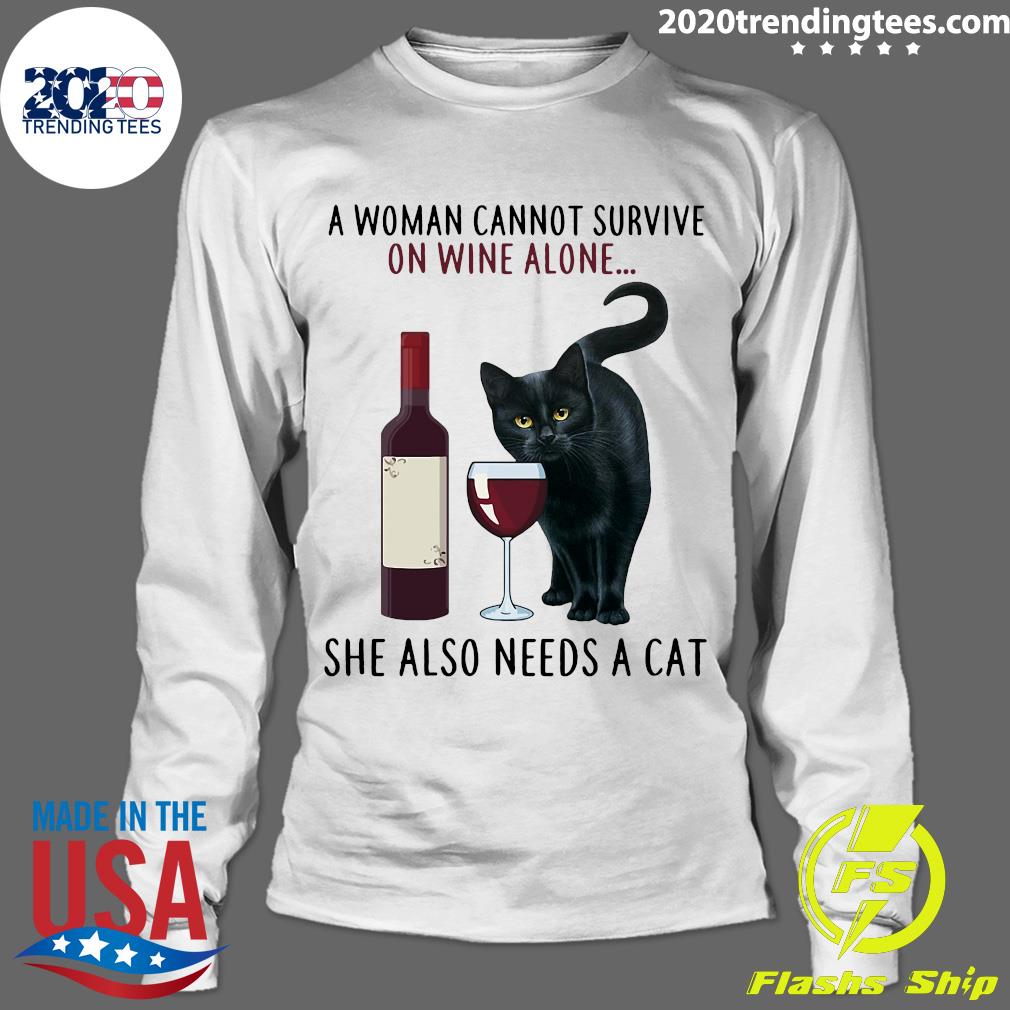 A Woman Cannot Survive On Wine Alone She Also Needs - Adult & Kids T-Shirts, Sweatshirts & Hoodies apparel design preview 4