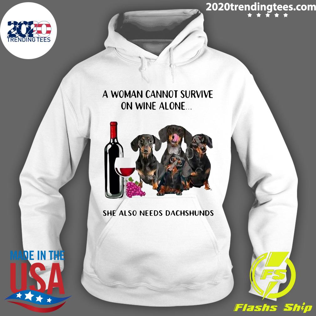 A Woman Cannot Survive On Wine Alone She Also Needs - Adult & Kids T-Shirts, Sweatshirts & Hoodies apparel design preview 2