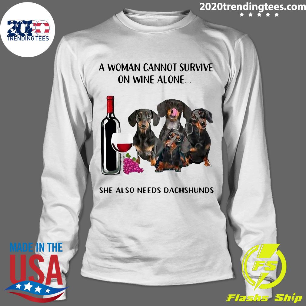 A Woman Cannot Survive On Wine Alone She Also Needs - Adult & Kids T-Shirts, Sweatshirts & Hoodies apparel design preview 4