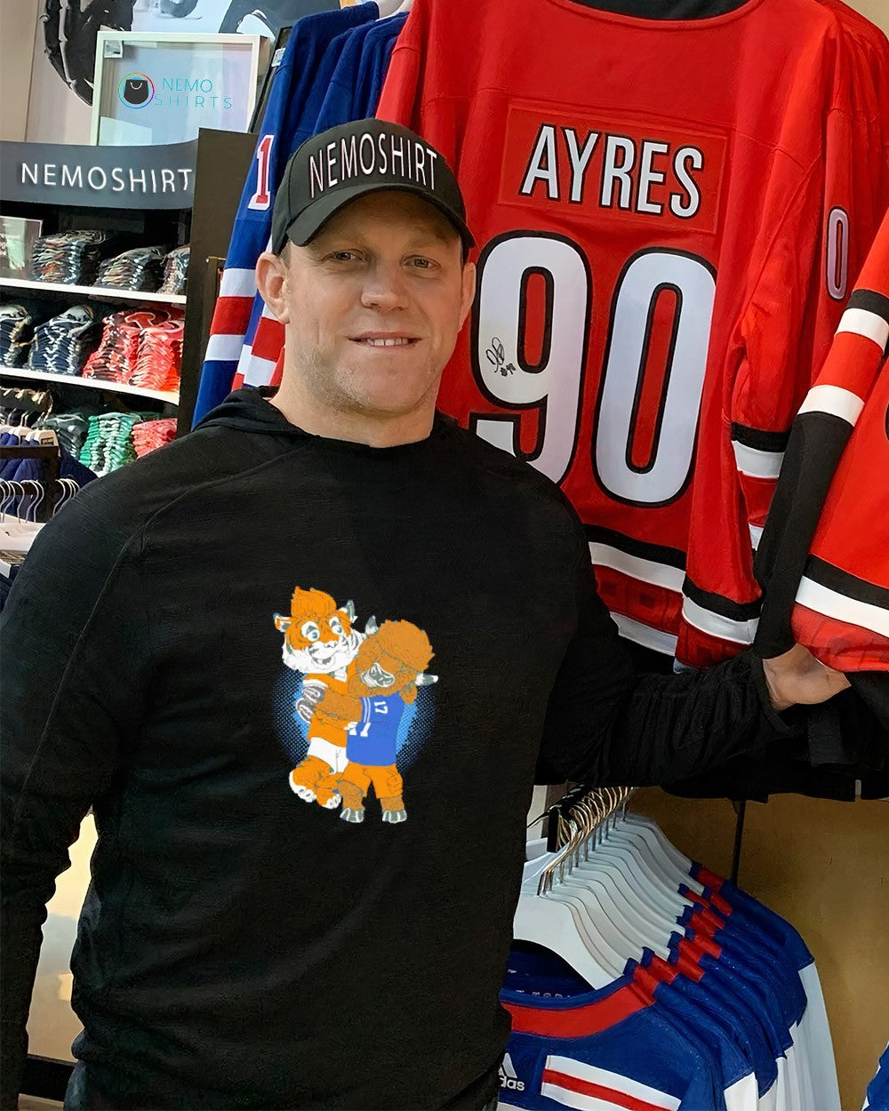 Buffalo bills hug Cincinnati Bengals mascot - Adult & Kids T-Shirts, Sweatshirts & Hoodies apparel design preview 2